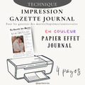 Impression gazette  sur papier effet journal en couleur