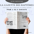 Son Baptême en Une de Journal - Gazette Baptême Personnalisée - 50 impressions incluses