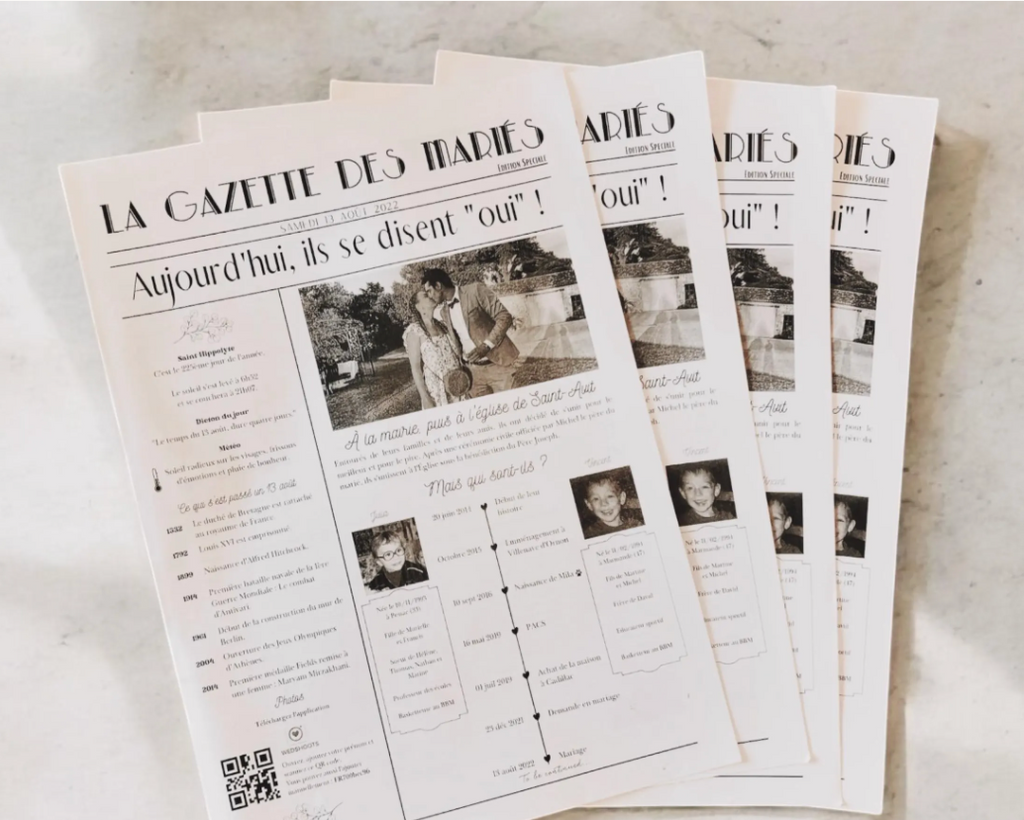 Impression gazette sur papier effet journal noir et blanc